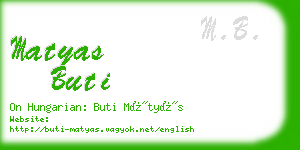 matyas buti business card